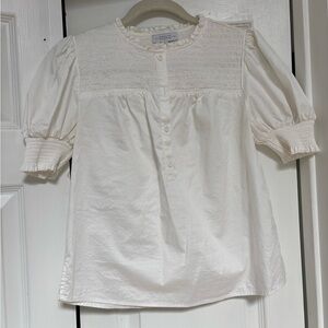 Sedge White Ruffled Blouse